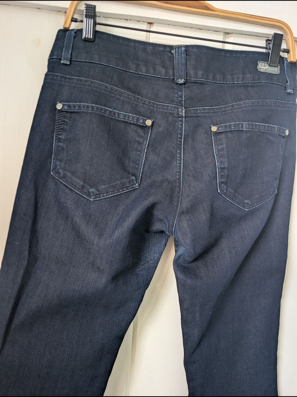 Paige Premium Denim Cheviot Hills Flare Jeans Size 28 Dark Wash Boho - Picture 5 of 16